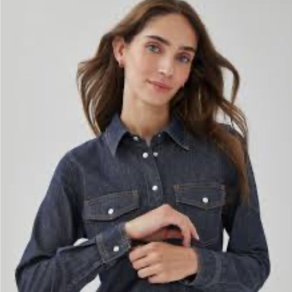 Joe Fresh Dark Blue Denim Shirt
